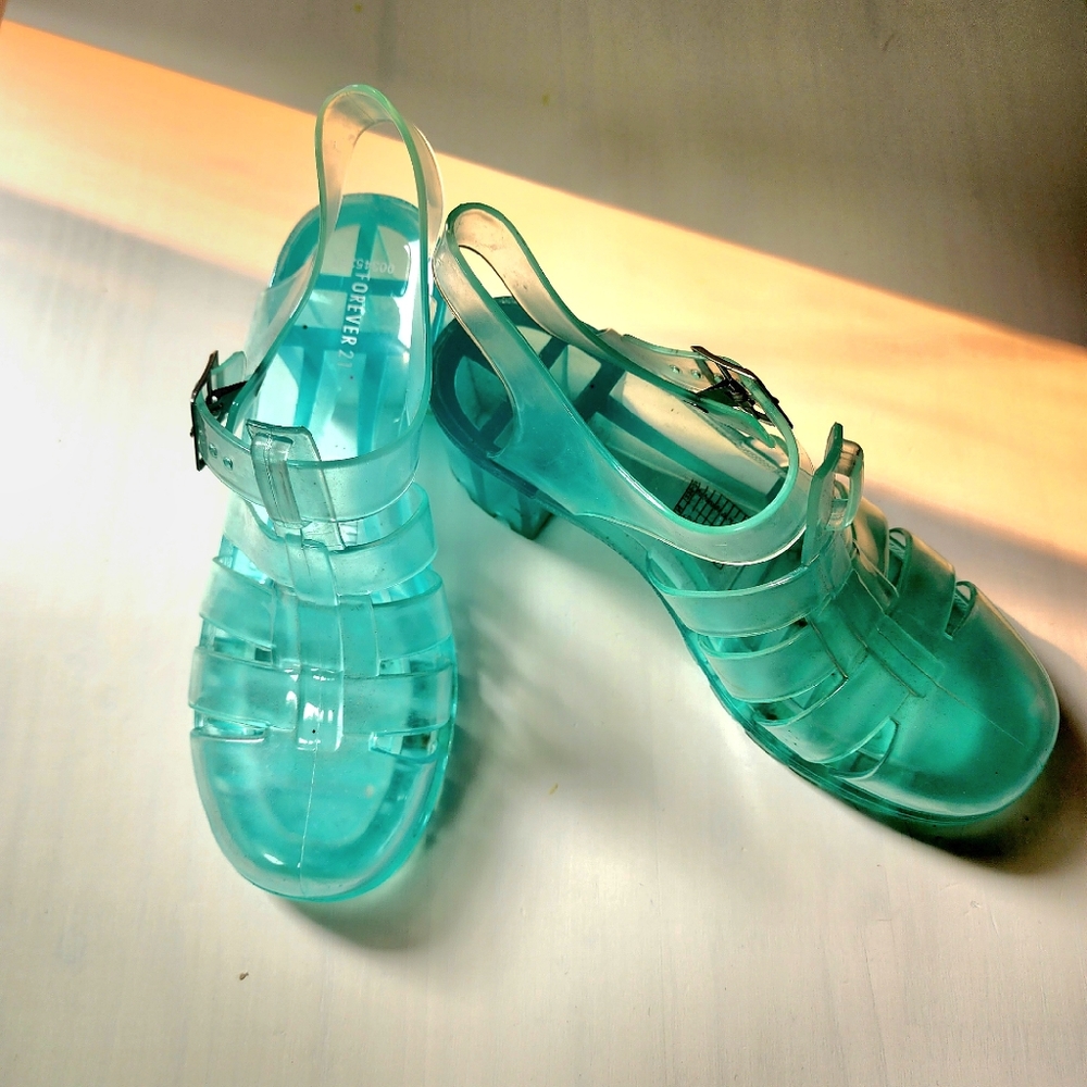 Fisherman Jelly Sandals Forever 21 90s comeback sz. US 6 Summer trendy sandals - Picture 7 of 8